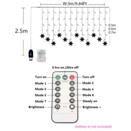 3M LED Snowflake String Lights Christmas Garland USB Curtain Fairy Lights Outdoor For New Year Wedding Party Window Decoration
