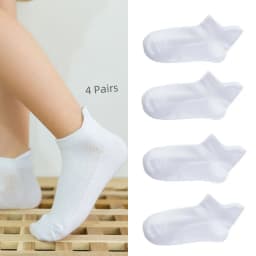 4 Pairs/lot Children's Socks Summer Thin Pure Cotton Boat Socks White Socks Boys and Girls Student Socks Baby Mesh Short Socks