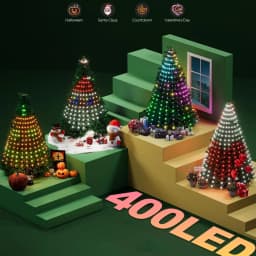 400LEDs Smart Christmas Tree Lights Fairy LED Lights with Star Topper DIY Color Changing App Remote for Christmas Tree Decor