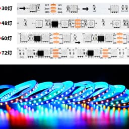 WS2811 Led Strip 30/48/60/72 Leds/m,10/16/20/24 pcs Ws2811 ic/meter,DC12V White/Black PCB, 2811 Addressable Digital Led Strip 5m