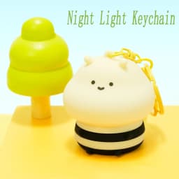 Mini Bee Keychain Night Light Anime Figure Toy Cartoon Gift for Kids Bag Decoration Portable Keyring Night Lights Birthday Gifts