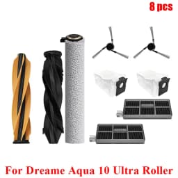 Acccessories Fit For (Dreame Aqua 10 Ultra Roller) Vacuum Parts Main Roller Brush Side Brush Cleaner Filter Dust Bag Roller Mops