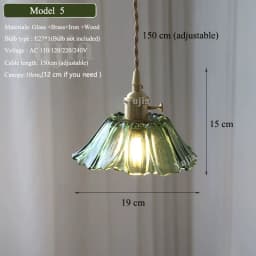 Multi-Style Nordic Pendant Lamp Green Glass Ceiling Lighting Kitchen Island Hand Brass Hanging Light Fixtures for Dining Room