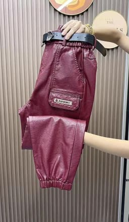 Women's Cargo Leather Pants Fall Winter New Classic Dark Department Fashion Trend Pocket Decoration Loose Oversized Pants 4XL