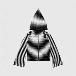 Aesthetics Harajuku Dark Gothic Loose Zipper Sweatshirt Front Back Wearing Black White Stripes vintage Men Women Couples Hoodies