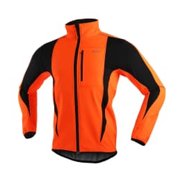 ARSUXEO Men's Winter Cycling Jacket Thermal Fleece Softshell Windbreaker Waterproof Breathable Reflective Bicycle Clothing