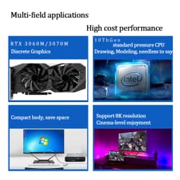 11th Gen Upgraded Version MINI Gaming PC Intel Core I7-11800H RTX 3070 8G RTX3060M 12G RTX4060 8G GPU 2 * DDR4 4 Screen Output
