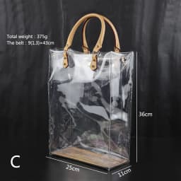 Handmade Pvc Handbag Leather Shoulder Bag Strap Transparent Tote Waterproof Clutch Travel Crossbody Women Large Capacity Handbag