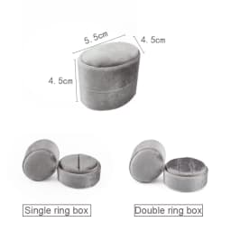 Flannel Jewelry Box Oval Ring Box Simple and Exquisite Velvet Jewelry Box Double Rings Box for Wedding Gift Wrap Packaging