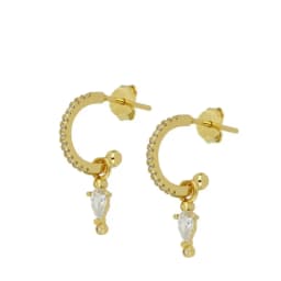 CRMYA Gold Silver Filled Hoop Earring CZ Zircon Heart Higgle Stud Earrings For Women Jewelry Earings Wholesale Aretes De Mujer