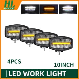 HAOLIDE 10 inch LED Bar Offroad Spot Flood Combo LED Light Bar Work Light for Truck Car Yellow White 4x4 Boat Pickup Headlight