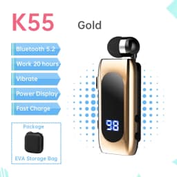 K55 Lavalier Wireless Earphone Bluetooth 5.0 Earphone In Lotus Bussiness Headphone Headset Fast Charge Vibration Power Display