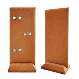 40-Hole Velvet Jewelry Display Stand - Detachable Earring & Pendant Organizer with Wooden Base, Multi-Color for Boutique
