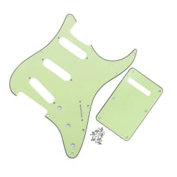 FLEOR Set of Vintage 8 Holes ST Pickguard SSS Guitar Back Plate & Screws for Electric Guitar Parts, 7 Colors Choose