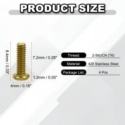 4/10/20pcs Pocket Clip Screws T6 Torx Head 2-56UCN 3.5/4.5/6/7.2mm Thread Length Folding Knife Fasteners for Blade Fixing