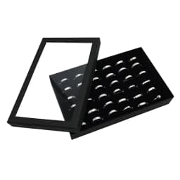 36-Slot Jewelry Ring Display Box Tray Organizer Velvet Organizer Storage Box Gift For Jewelleries Earrings Trinket Show Case