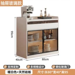 Modern Sideboard Cabinet With Glass Door Buffet Storage Cabinet With Drawers Kitchen Dining Living Room Furniture Coffee Bar