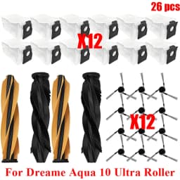 Acccessories Fit For (Dreame Aqua 10 Ultra Roller) Vacuum Parts Main Roller Brush Side Brush Cleaner Filter Dust Bag Roller Mops