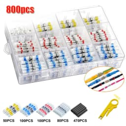 50/100/300/800/1000pcs Practical Electrical Waterproof Seal Heat Shrink Butt Terminals Solder Sleeve Wire Connectors