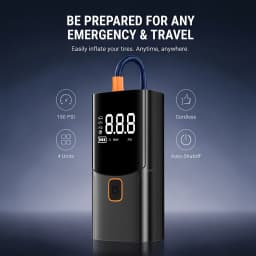 Portable Air Compressor Car Tire Inflator, Electric Tire Pump with LED Light, Digital Pressure Display, Auto Shut Off, Suitable for Car, Motorcycle, Bike, Ball, Emergency Tire Inflation