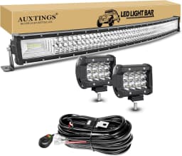 7D 22 - 52in Curved 270W-675W Off Road LED Light Bar with 2x36W Work Light Wire Kit 12V 24V Led Bar for Car Jeep Truck 4x4 Boat