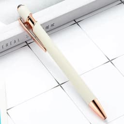 100 Pieces Free LOGO Engraving Ballpoint Pens for Touch Screens Metal Aluminum Handle Push Pen Writing School&Office Supply