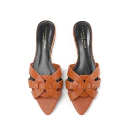 2025 Sexy Pointed Cowhide Flat Sandals, Easily Light Up Your Summer Shoe Cabinet, Suitable for Summer Dates and Office Work