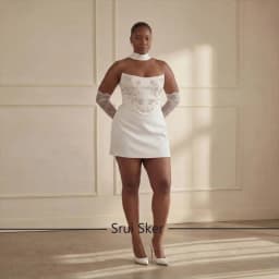 Stunning Short A Line Wedding Dress Strapless With Crystal Bridal Gowns For Engagement Party Customized Vestido De Noiva