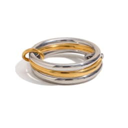 Unique Design Stainless Steel Hollow Irregular Geometric Ring for Women Waterproof Golden Fashion 2025 Charm Jewelry