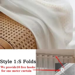 S Fold Wave White Tulle Customized Quality Window Sheer Curtains for Living Room Bedroom Decor Voile Yarn Luxury Chiffon창문커텐