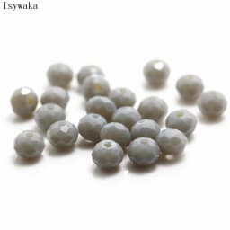 Isywaka Solid Army Green Colors 4*6mm 50pcs Rondelle Austria Faceted Crystal Glass Beads Loose Spacer Round Beads Jewelry Making