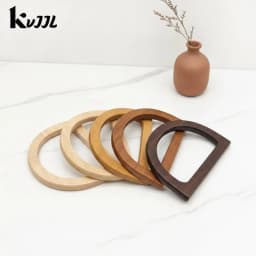 1Pcs Wood Half Circle D-shaped Bag Handle Crochet Knit Bag Handles Replacement DIY Handbags Purse Luggage Handcrafted Handle