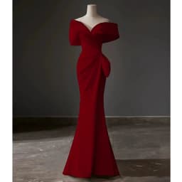 Light White One-Shoulder Wedding Dress Luxury Small Audience High-End Engagement Fish-Tail Evening Gown for Art Exam Hosting