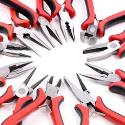 1 Piece Multi-function Stainless Steel Split Ring Opener Needle Nose Pliers Jewelry Making Hand Tool Black Red