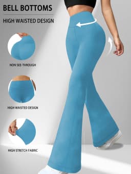 Women's Super Soft Flare Pants High Waisted Tummy Control Workout Yoga Leggings Bell Bottoms