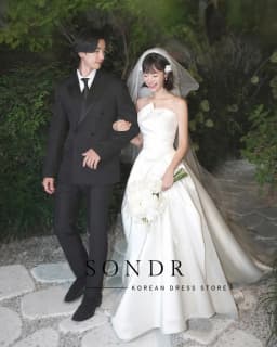 Sondr New Korean Wedding Dresses Strapless Silk Satin Bridal Gown Customized A Line Self-Wedding Dresses Photo Shoot Gown