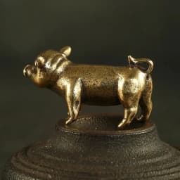 Retro Brass Handmade Pig Miniatures Figurines Desk Ornament Metal Copper Animal Model Toy Tea Pets Decoration Crafts Accessories