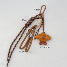 Korean Style Bread Bag Pendant Autumn-Winter Keychain Ornament Braided Rope Bag Pendant Alkali Water Bound Bread Multifunction
