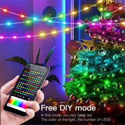 20M RGBIC USB 5V LED Sting Light Bluetooth Music APP WS2812 Programmable DIY Fairy Lights Birthday Party Garland Christmas Decor