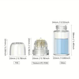 20Pins Micro Titanium Needle 0.25mm Skin Care Bottle Reusable