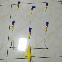 18' Stainless Steel Splashbar Rudder Spreader Bars with 7' Premium Marlin Tuna Teaser Bird and 6' Octopus (Left Direction)
