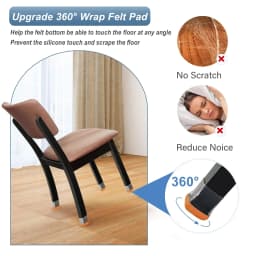 24Pcs Square Chair Leg Floor Protectors W/ Wrapped Felt Bottom, Floor Protectors for Chairs, Felt Chair Pads, Chair Leg Covers
