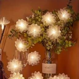 Christmas Fairy String Lights Battery Powered LED Fiber Optic Flower Garland for Xmas Tree Home Wedding Party Holiday Decoration