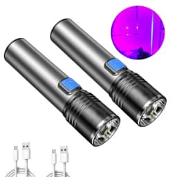 Mini 395nm UV Flashlight Portable LED Ultraviolet Blacklight Money Inspection Penlight with Clip Pet Urine Stains Detector Torch