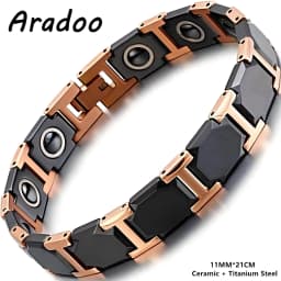 ARADOO Premium Ceramic Bracelet with Magnetic Hematite Titanium Steel Wristband Jewelry Gifts