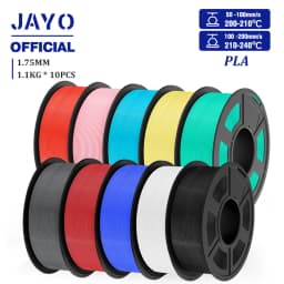 JAYO PLA Filament 1.75MM 10Rolls/set PLA 3D Printer Filament Multicolor For FDM 3D Printers Neatly Wound 3D Printing Materials