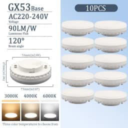 1-10pcs GX53 LED Bulb 5W 7W 9W 12W 15W 220V Reflector Disc Frosted Puck Light Cool Lighting 6000k LedS Lamp Lampara Foco