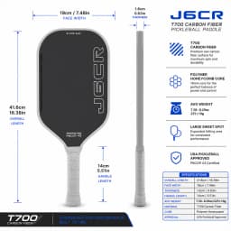 J6CR Pickleball Paddle CFC Carbon Fiber Foam Core Dynamic PowerFlex Rough Surface Power Rebound 5th Gen USAPA Approved