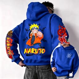 Naruto 2026 Spring and Autumn New Cartoon Anime Harajuku Y2K Street Fashion Couple Hooded Sweatshirt