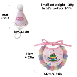 Pet Birthday Scarf Cute Delicate Lace Bib, Cat & Dog Birthday Party Celebration Prevent Saliva Towel